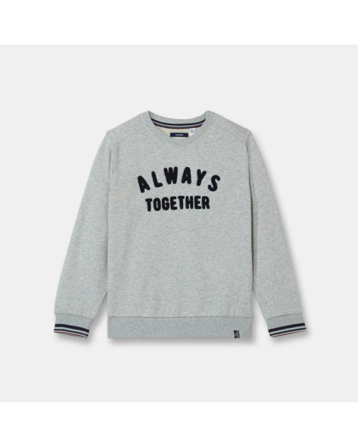 Sweat-shirt à message gris garçon