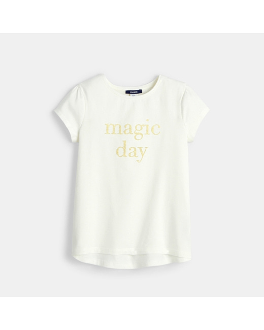 T-shirt à message blanc fille