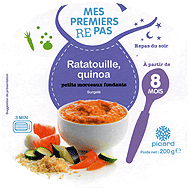 Ratatouille, quinoa, petits morceaux fondants