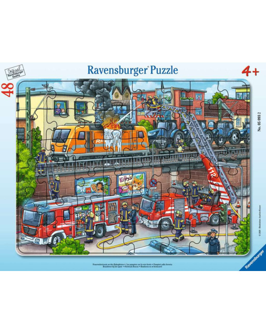 Puzzle Les pompiers sur la voie ferrée - de 4 ans
