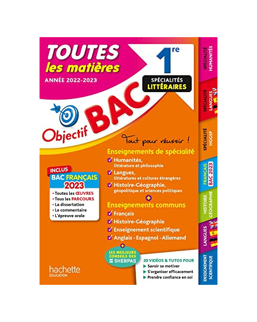 Objectif Bac 2023 - 1re Spécialités littéraires Toutes les matières