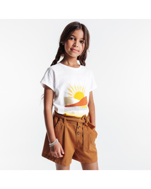 T-shirt motif soleil jaune fille