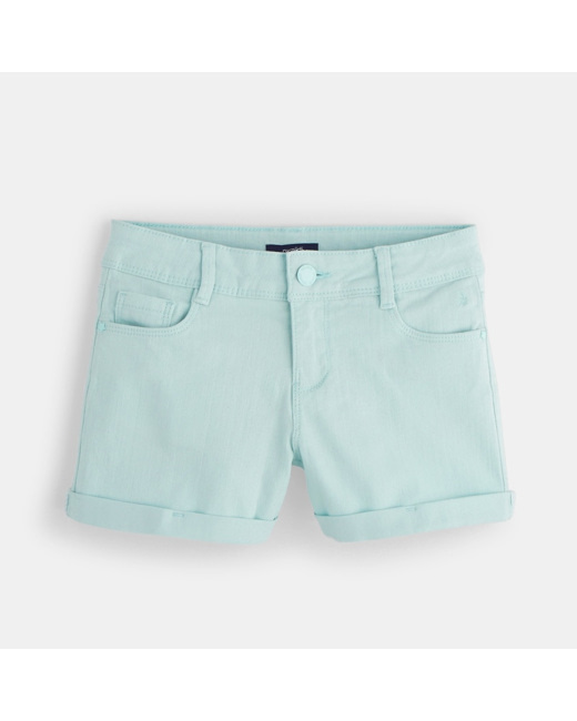 Short en toile turquoise fille