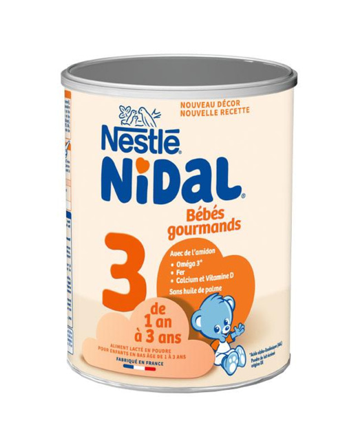 le lait 3éme âge nidal permet l'alimentation des nourrissons de 12