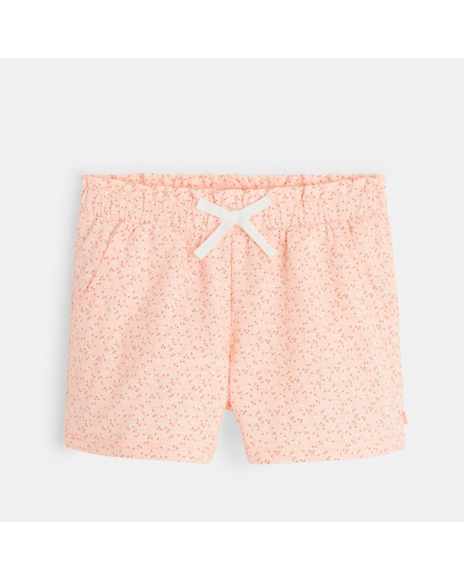 Short maille imprimé feuillage orange fille