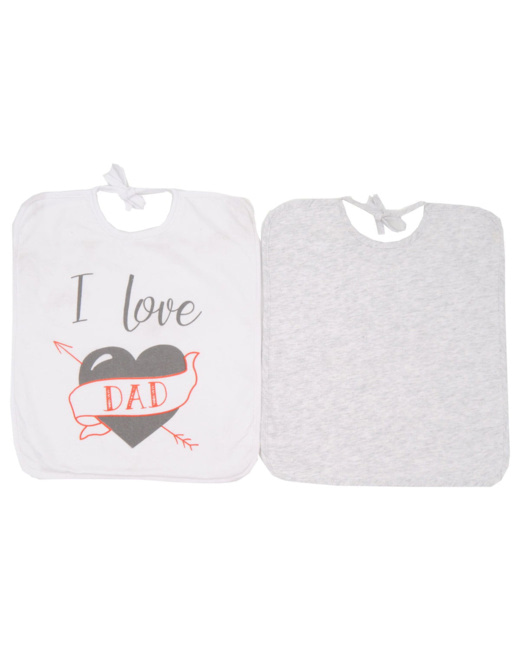 Lot de 2 bavoirs I love Dad