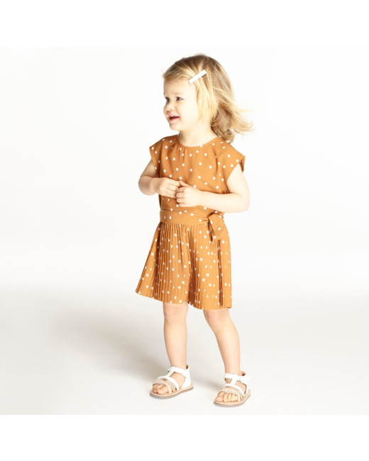 Combishort plissé à pois bébé fille