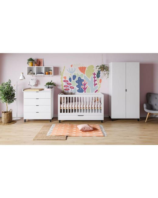 Chambre Trio Lit Commode Armoire Simple