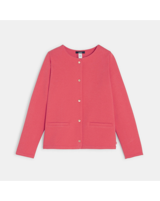 Gilet molletonné pressionné rose fille