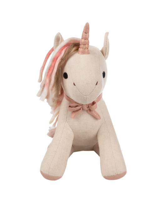 Peluche licorne en toile à crinière tressée