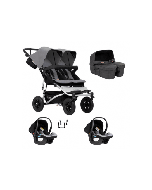 Poussette Double Duet V3.2 + Nacelle Jumeaux + 2 Coques Auto Protect