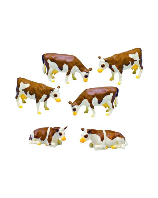 Figurines Vaches marrons et blanches