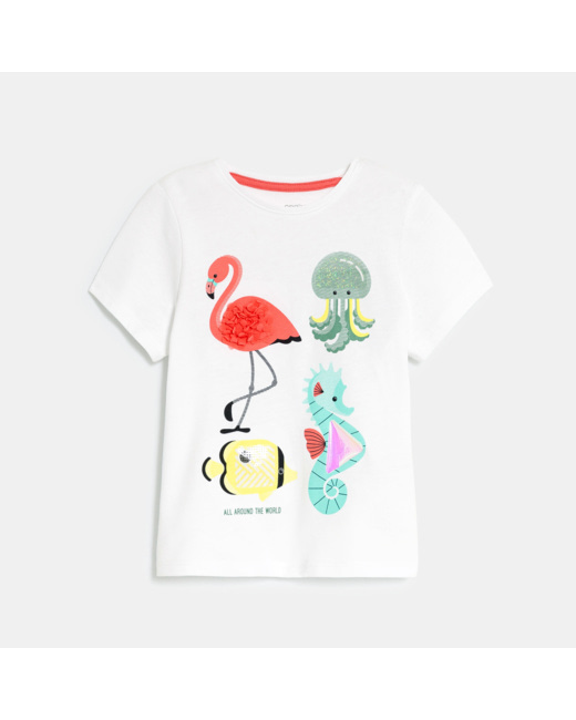 T-shirt sensoriel animaux bébé fille