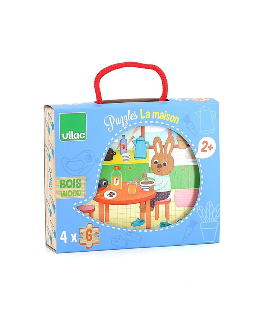 Coffret de 4 puzzles en bois - La maison