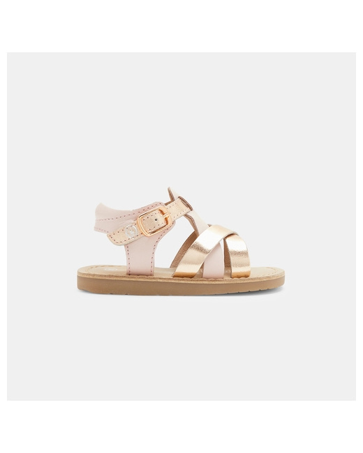 Sandales multibrides cuir mat et métallisé