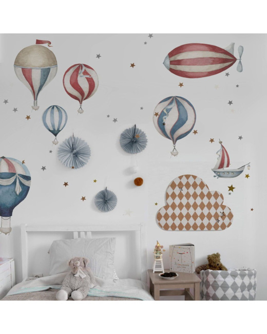 Planche de stickers enfants - Montgolfières