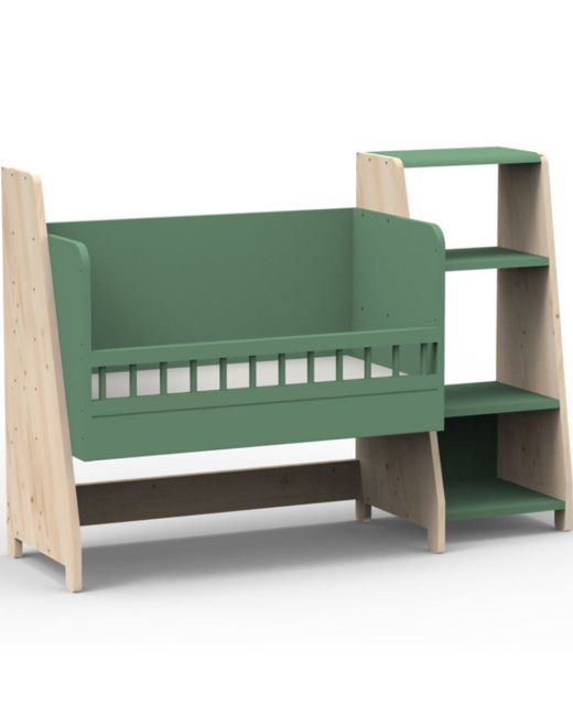 Berceau cododo évolutif avec colonne étagère Asymetry Montessori