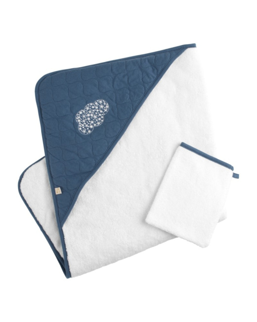 Cape de bain et gant Petit Nuage