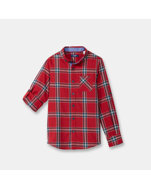 Chemise à carreaux rouge garçon