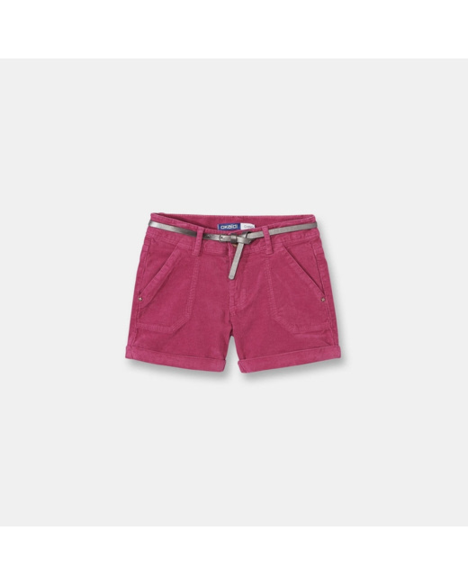 Short en velours fin violet fille