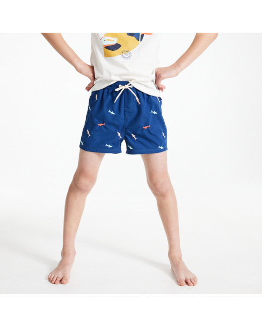 Short de bain à motifs requins bleu garçon