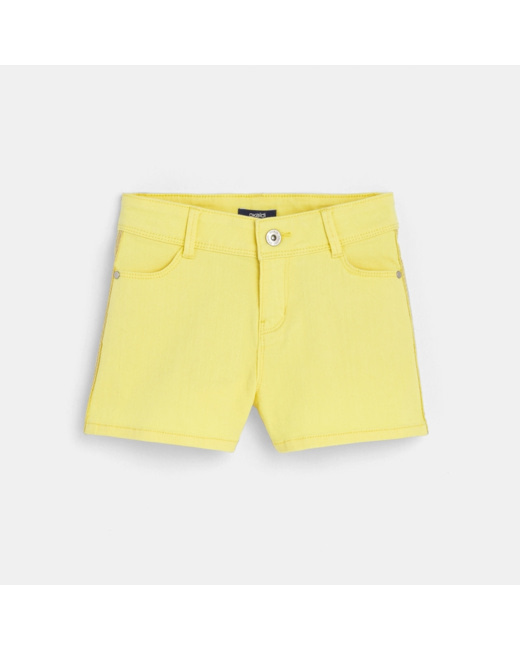 Short en toile jaune fille
