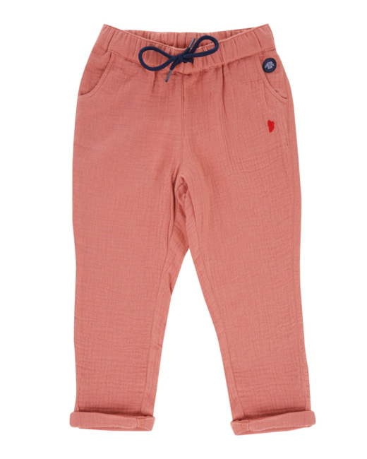 Pantalon uni Kids - coton issu de l'agriculture biologique - Sanguine