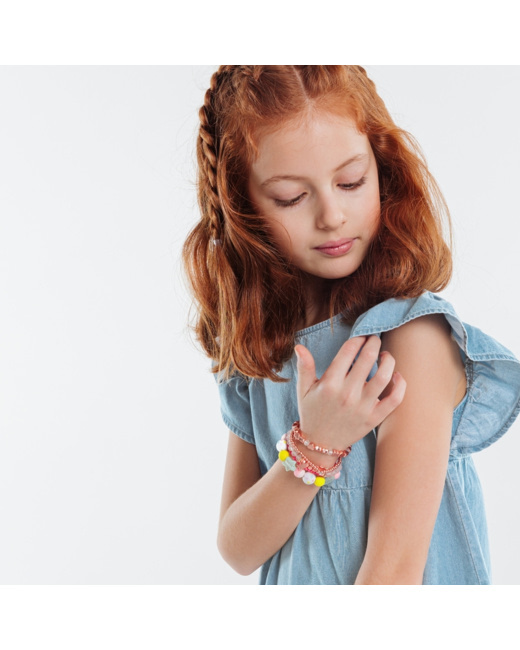 Robe en jean mutlivolants bleue fille