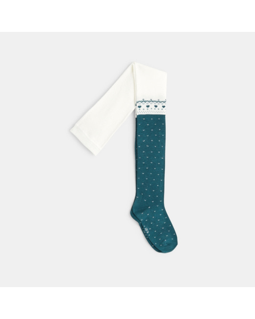 Collants chauds motifs scandinaves verts fille