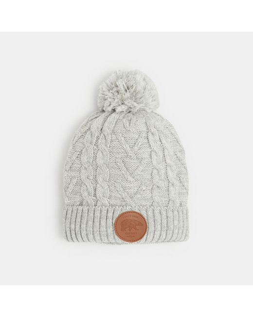 Bonnet à pompon doublé polaire gris garçon