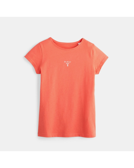 T-shirt à message rouge fille