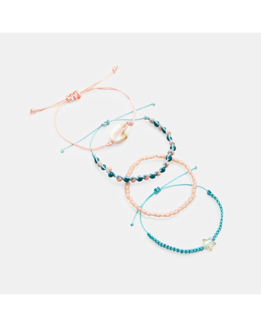 Bracelets tressés et perles fantaisie vert fille