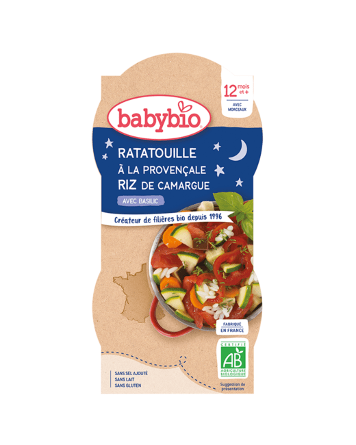 Bol Bonne nuit : Ratatouille à la Provençale et riz de Camargue au Basilic