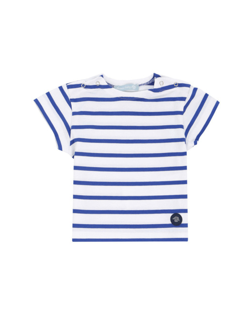 Marinière "Hoëdic" Baby - coton léger - Blanc/Etoile