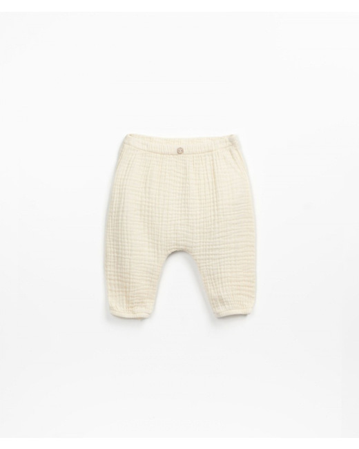 Pantalon en gaze de coton blanc cassé Fiber