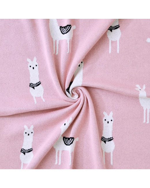 Couverture plaid en coton bio, LAMA
