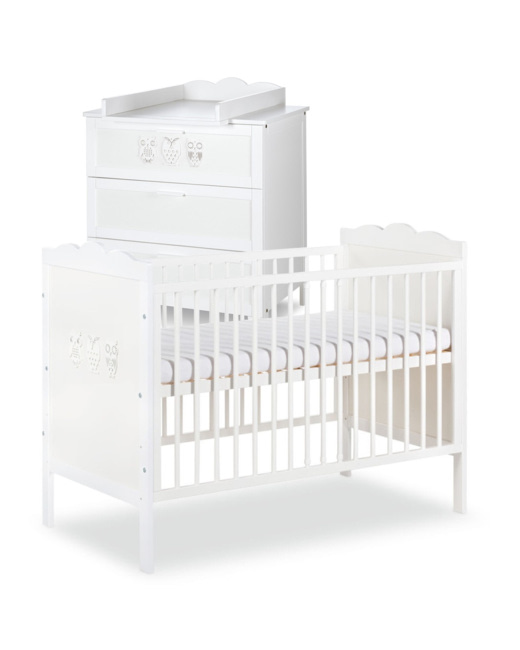 Ensemble commode à langer + lit bébé MARSELL