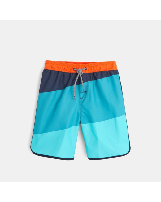 Short de bain colorblock vert garçon