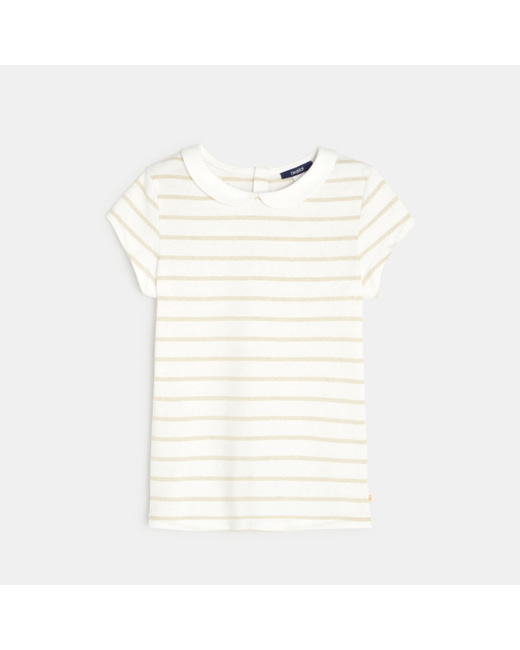 T-shirt col Claudine blanc fille