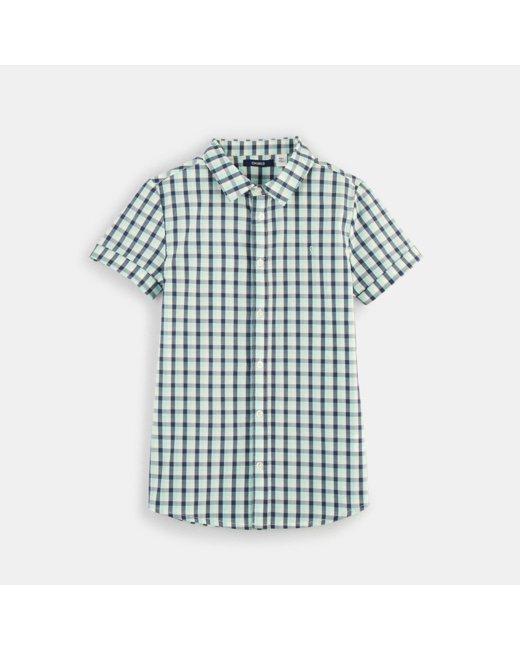 Chemise à carreaux bleue garçon