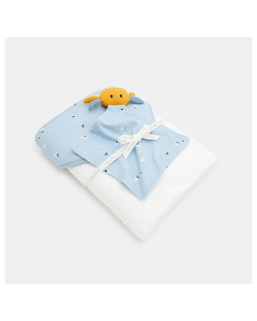Cape de bain et doudou plat crabe