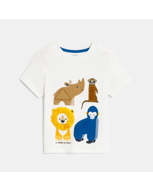 T-shirt sensoriel animaux bébé garçon