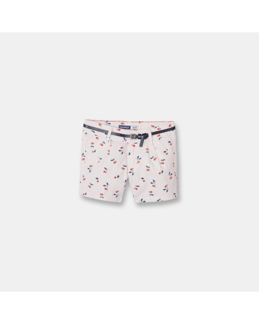 Short chino imprimé rose fille