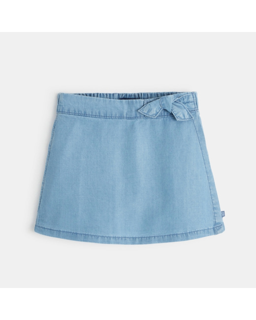 Jupe-short portefeuille bleue fille