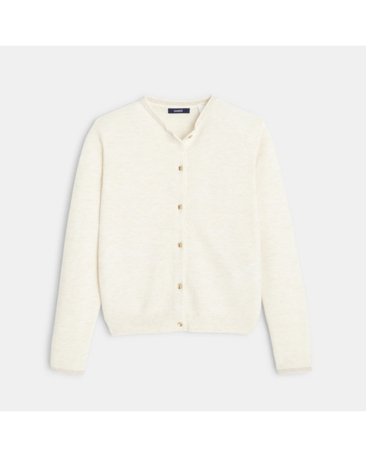 Gilet boutonné beige fille