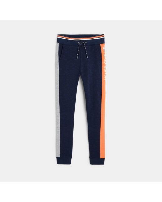Pantalon de jogging "Never give up" bleu garçon