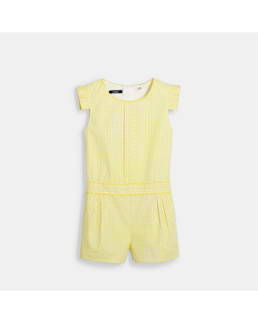 Combishort imprimé jaune fille