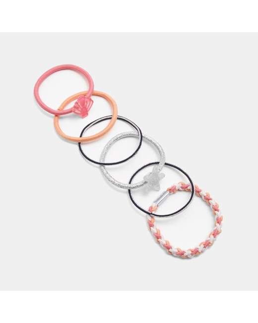 Elastiques fantaisie (lot de 6) rose fille