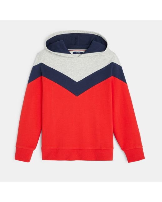 Sweat tricolore rouge garçon