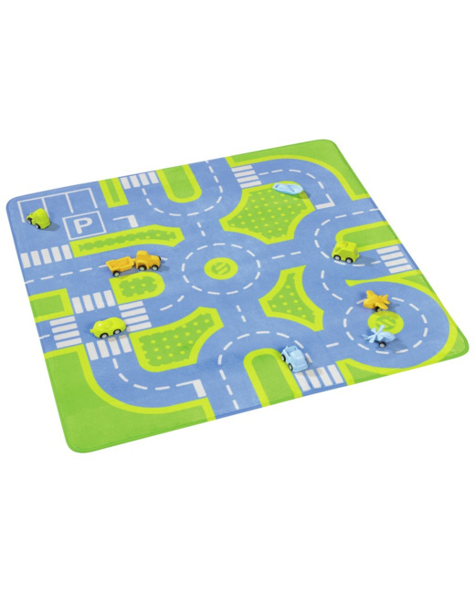 Maxi lot tapis circulation plume route avec 9 véhicules